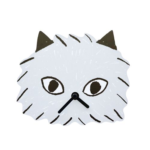 掛時計【山鳩舎（みやぎちか）】 Diecut clock YAMABATOSHA MIYAGI CHIKA　インテリア時計　犬　猫