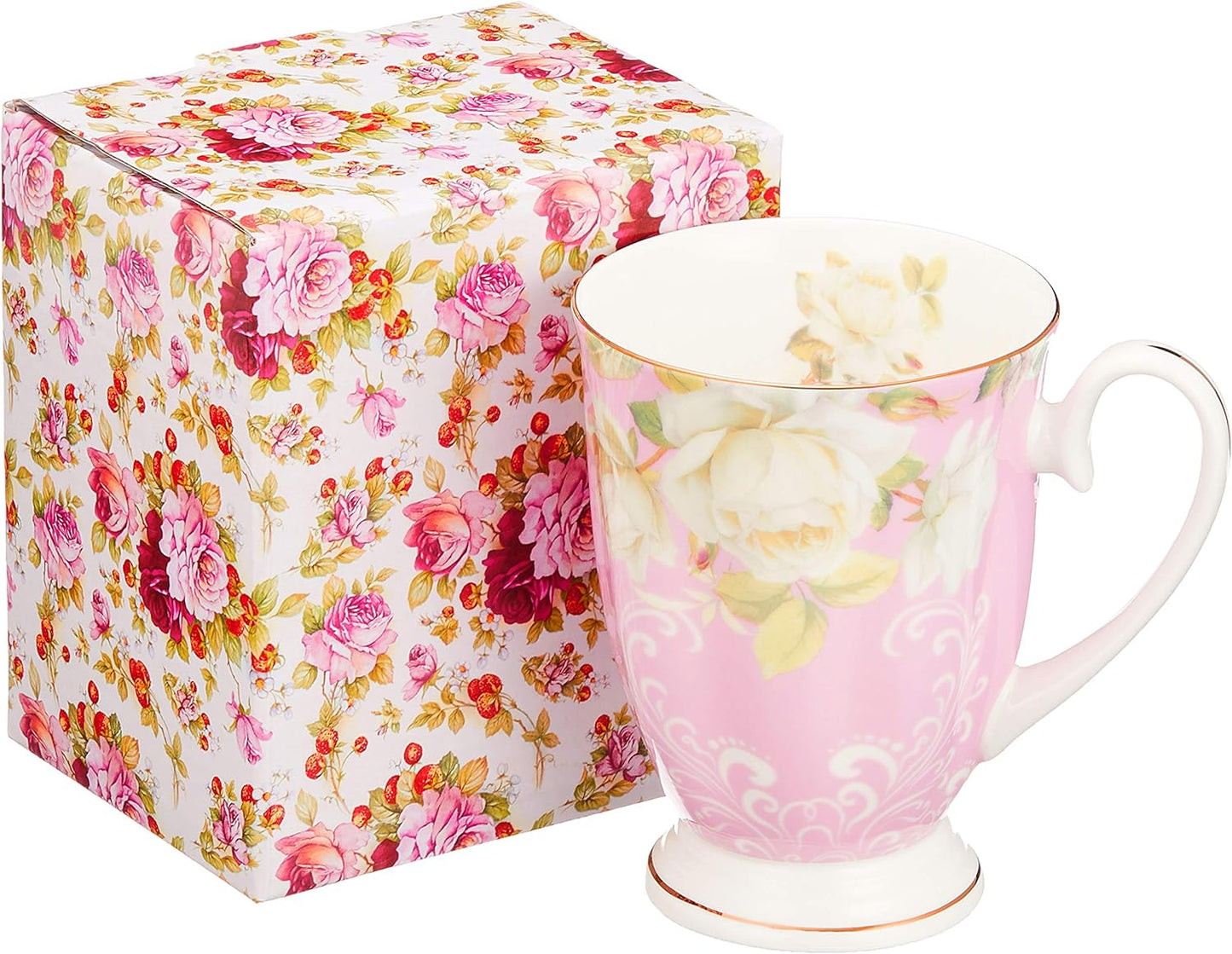 【ロイヤルアーデン】マグカップ　ピンク　花柄　母の日　プレゼント　専用箱付き